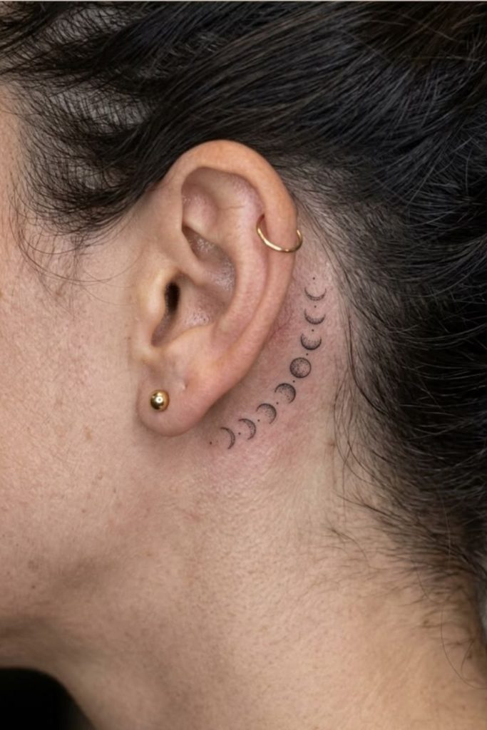 Crescent garden hairline tattoo floral moonlight.