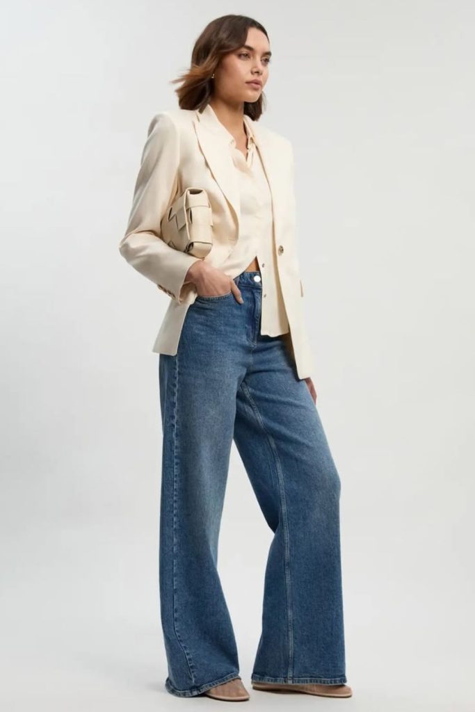 Denim office casual smart outfit style