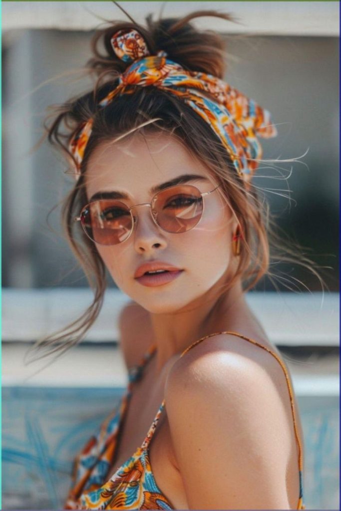 Beach waves with woven headband.