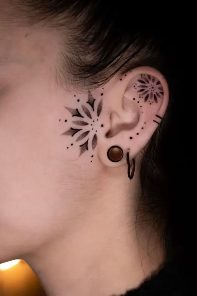 Crystal vine hairline tattoo sparkling elegance.