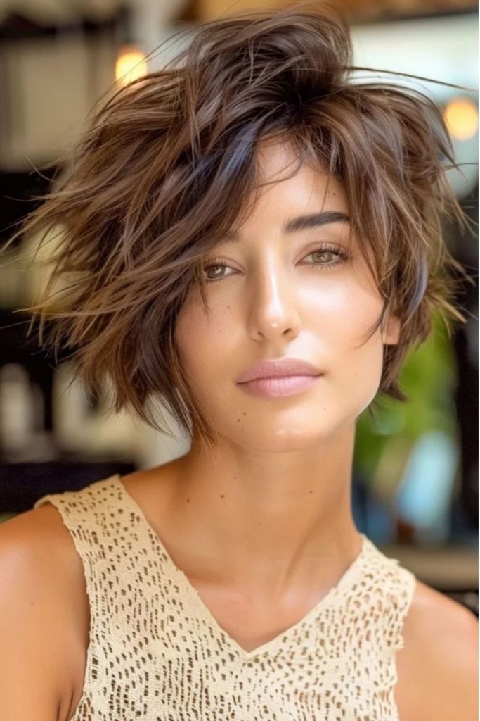 Textured crop hairstyle with modern edge.