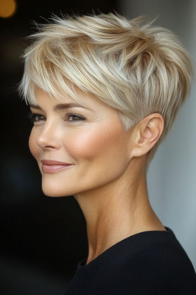 Textured short crop for thin hair