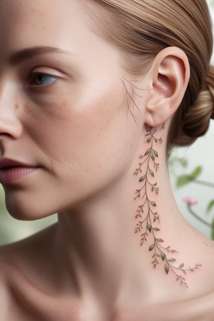 Woodland hairline tattoo magical forest vibe.
