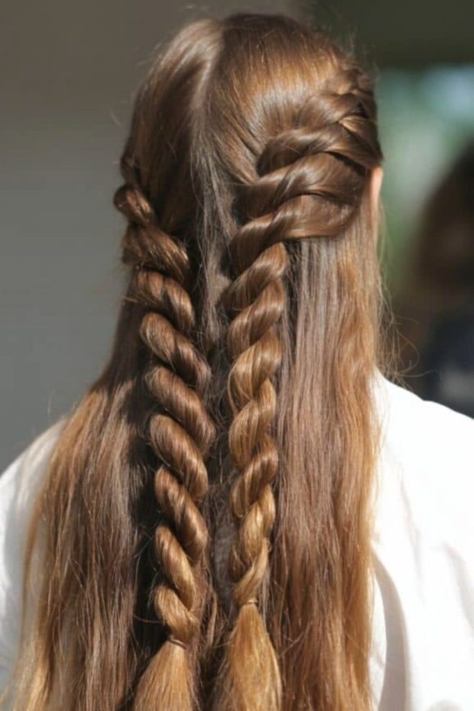 Twisted pigtails for woodland adventures.
