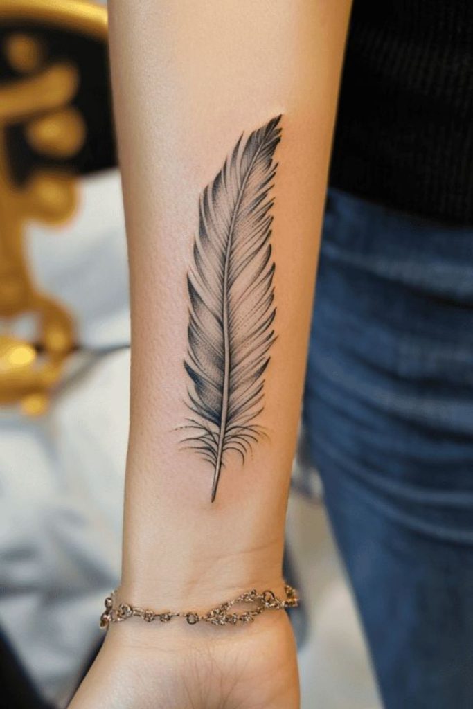 Feather letting go freedom tattoo symbol