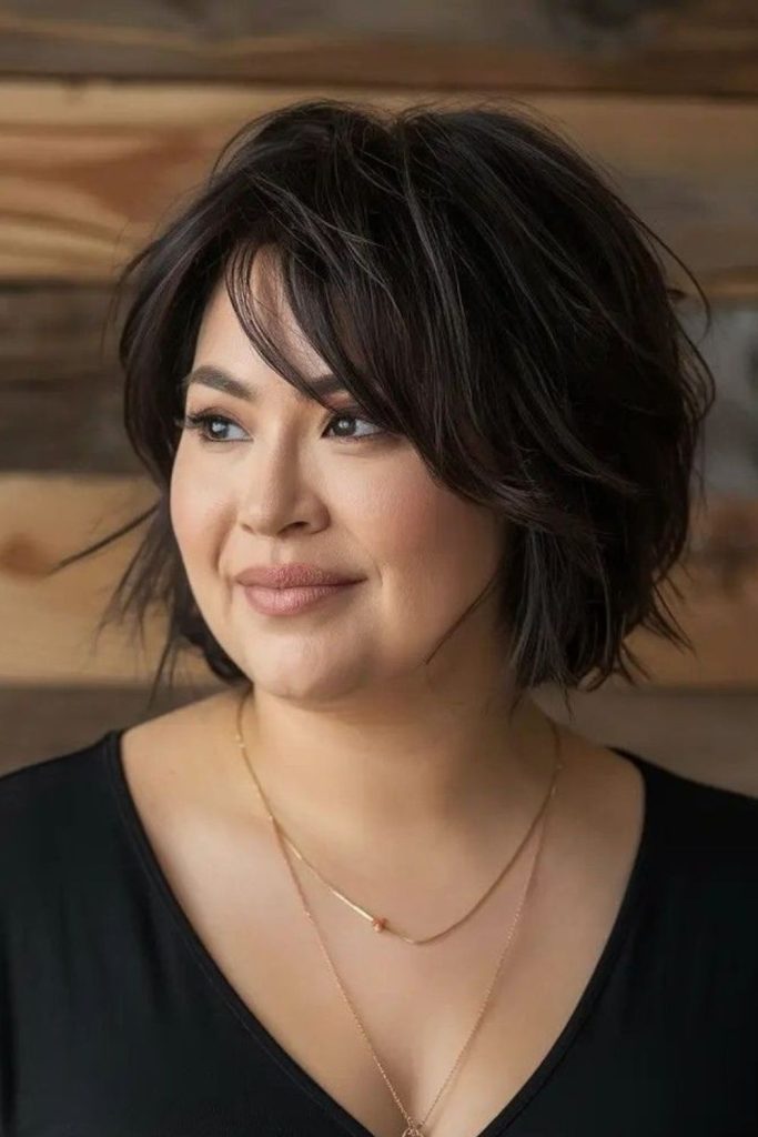 Fluffy contour haircut for fullness