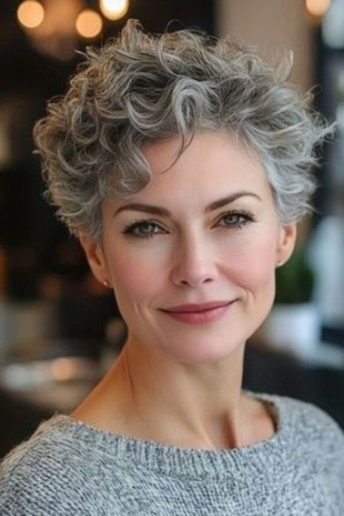 Frosted crown crop with curls.