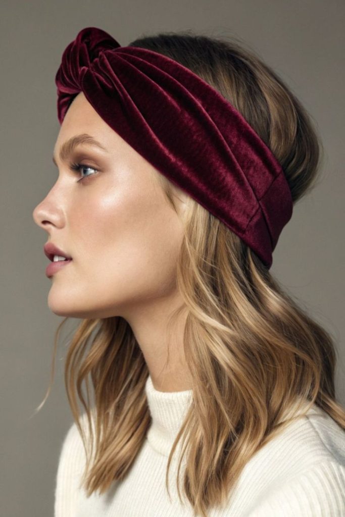 Romantic waves with velvet headband.