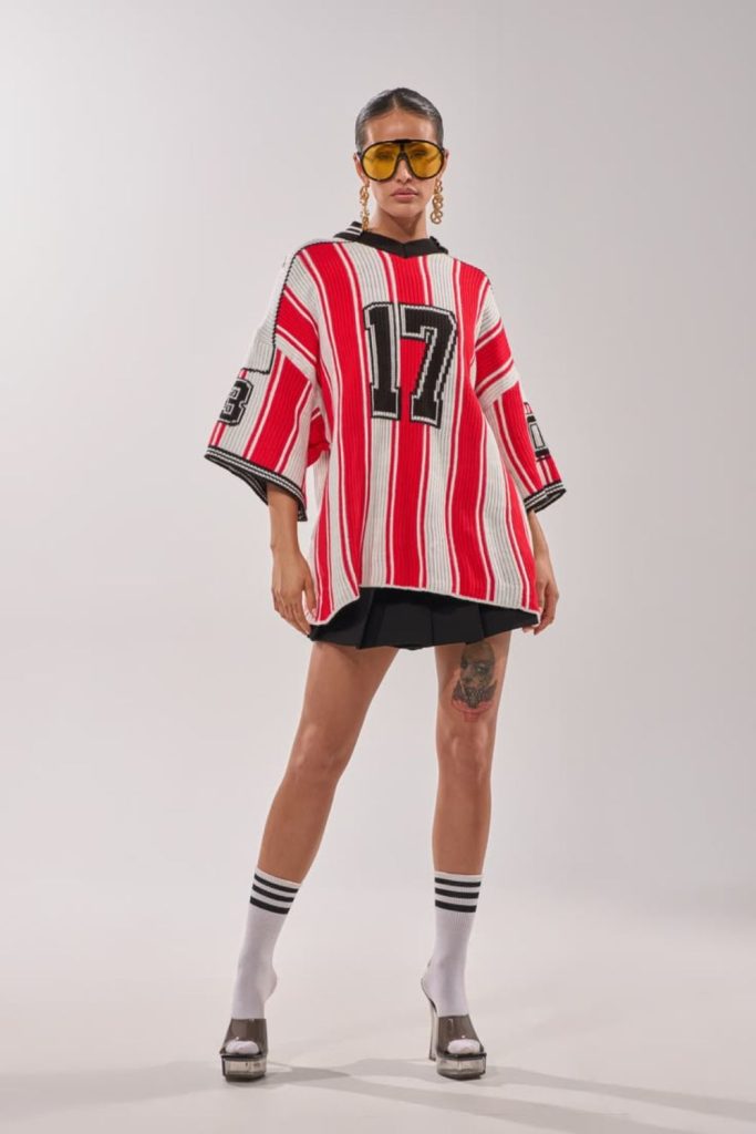 Oversized jersey cycling shorts style