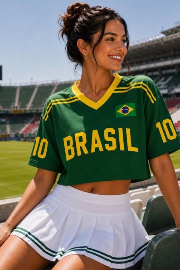 Cropped World Cup jersey tennis skirt