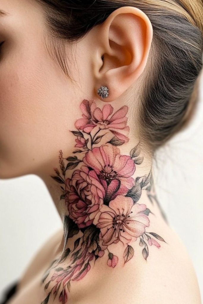 Gothic rose hairline tattoo dark elegance.