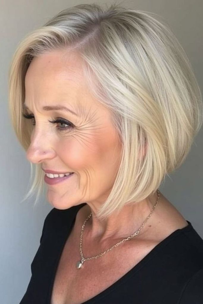 Layered bob with balanced volume.