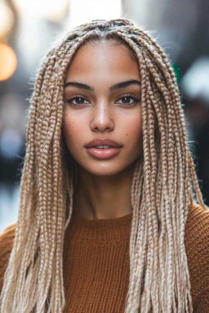 Honey frost dual tone braid look