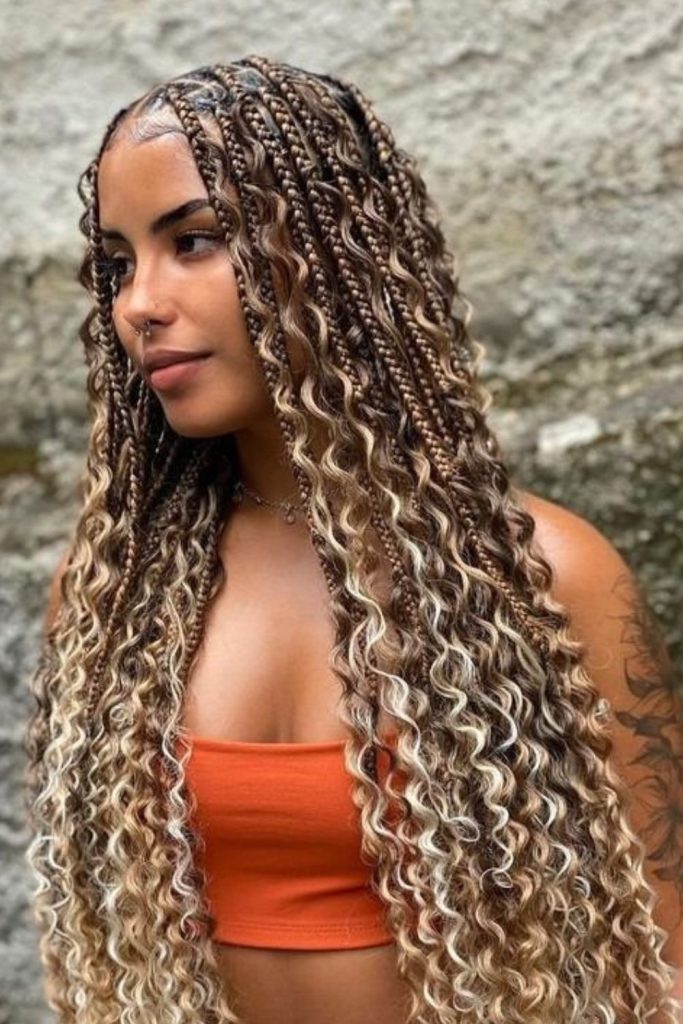 Honey glow spiral flowing braid design