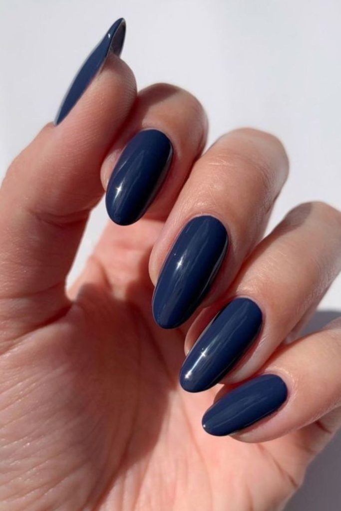 Indigo deep night ocean nail finish