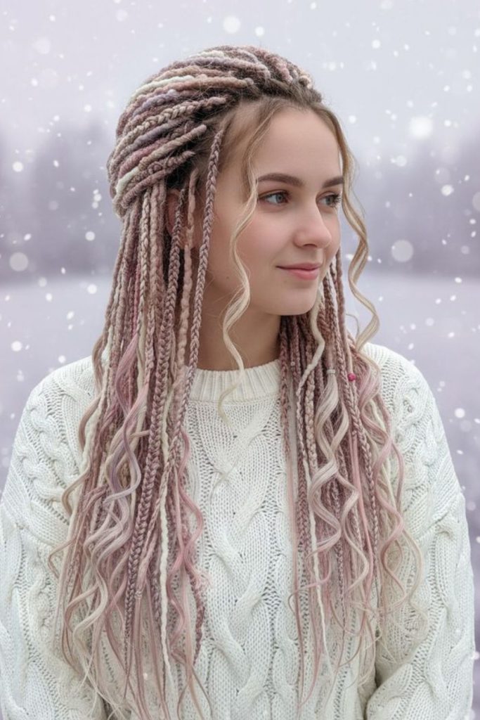 Ivory aurora celestial boho braid style