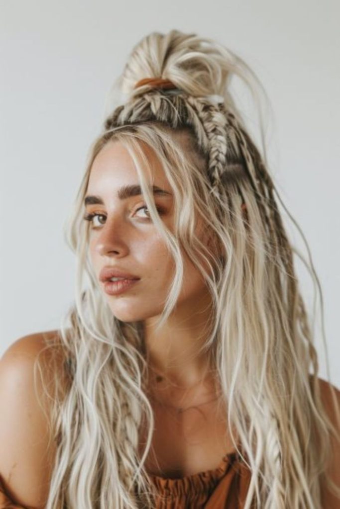 Ivory lagoon soft flowing braid look