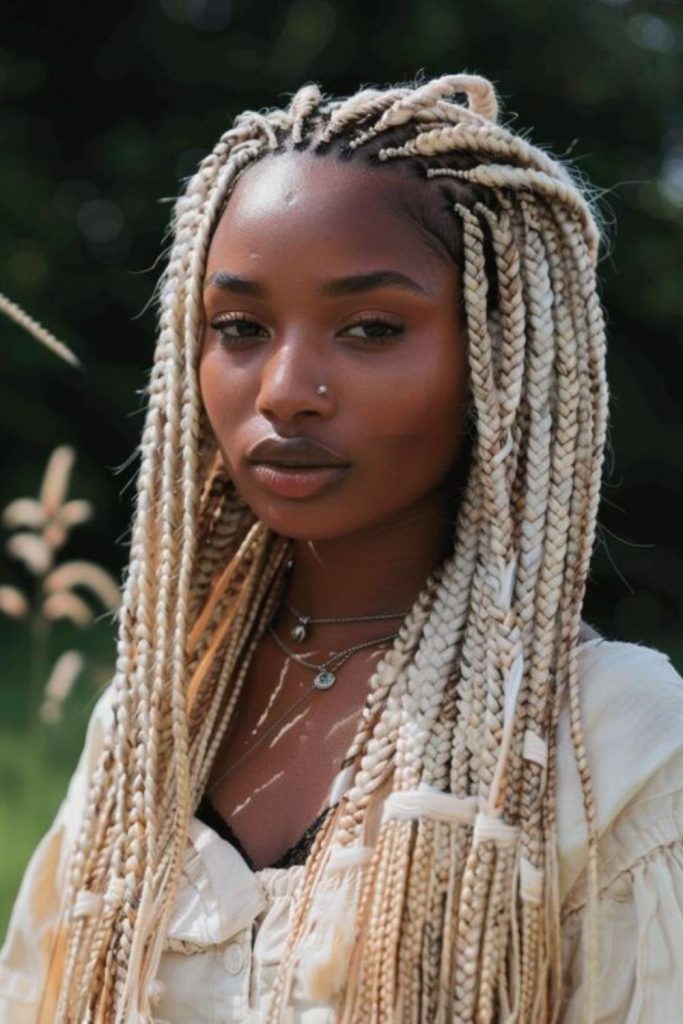 Ivory silk surreal boho braid flow