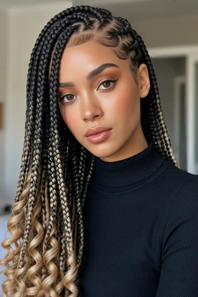 Celestial Fulani braids with lunar dust soft sparkle