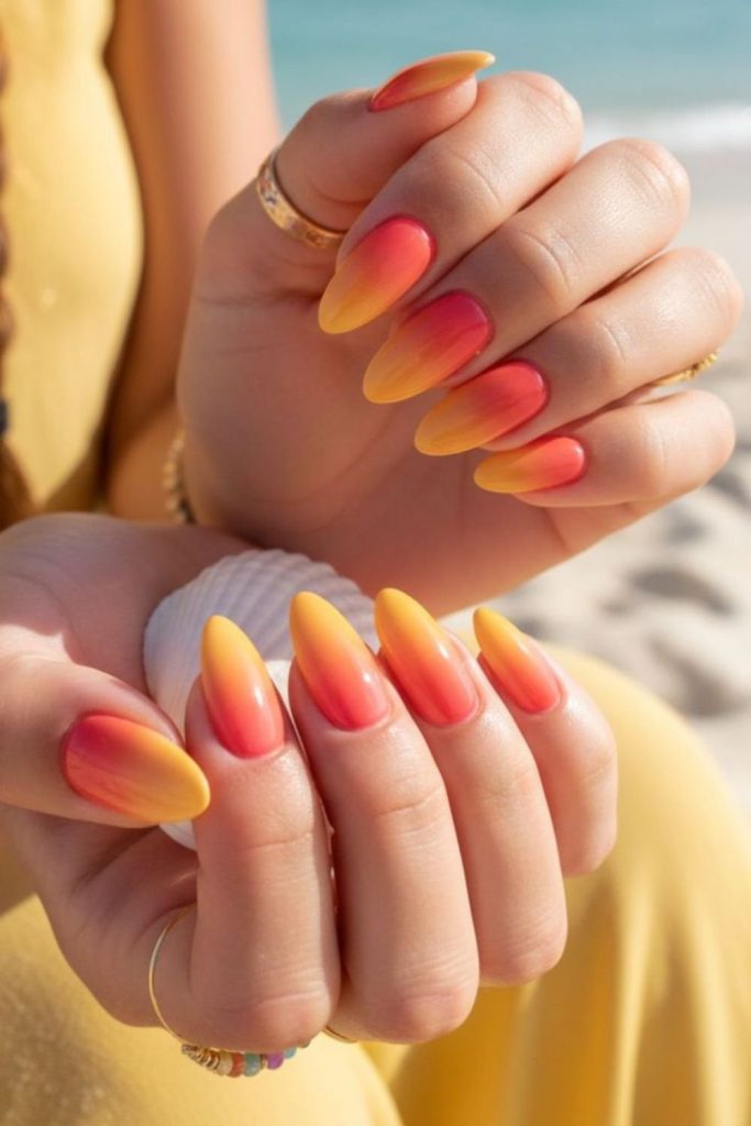 Mango orange warm tropical nail tone