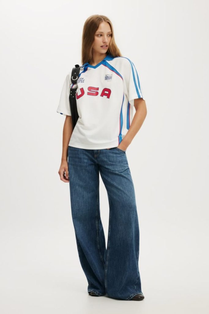Graphic World Cup jersey straight jeans