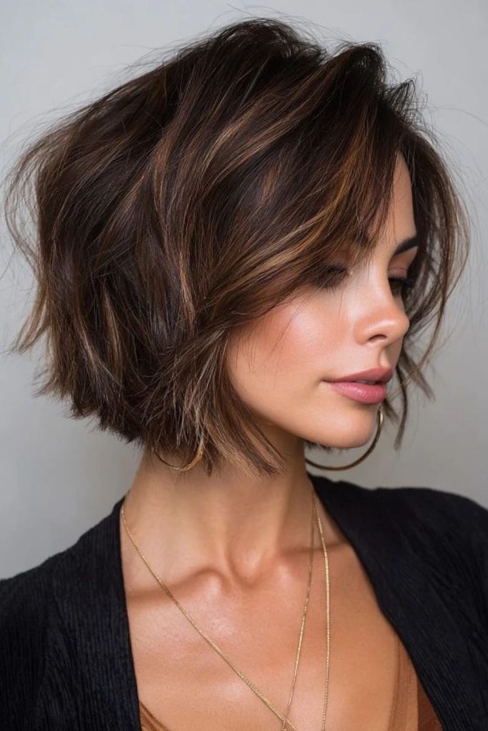 Sleek contour bob with sharp lines.
