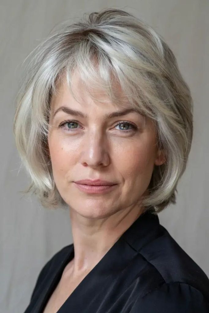 Misty bob with soft gradient layers