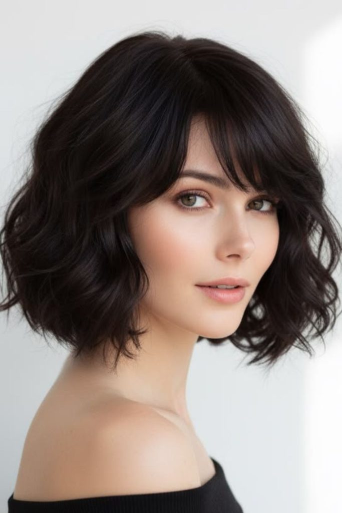 French bob with sleek jawline shape.