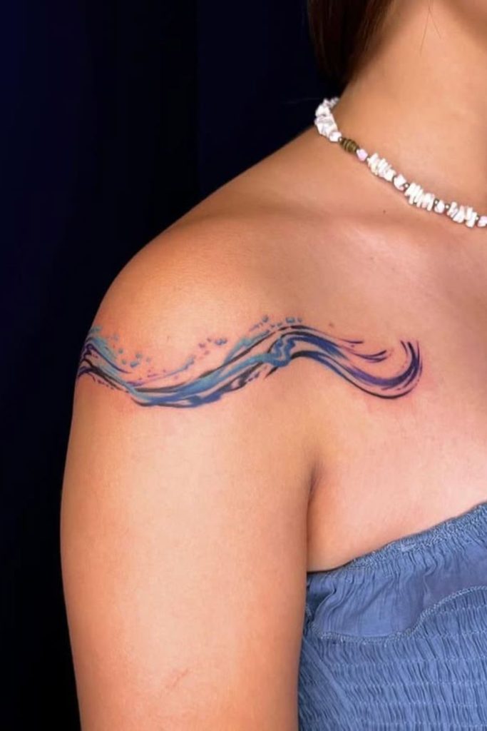 Ocean wave flow emotional tide tattoo