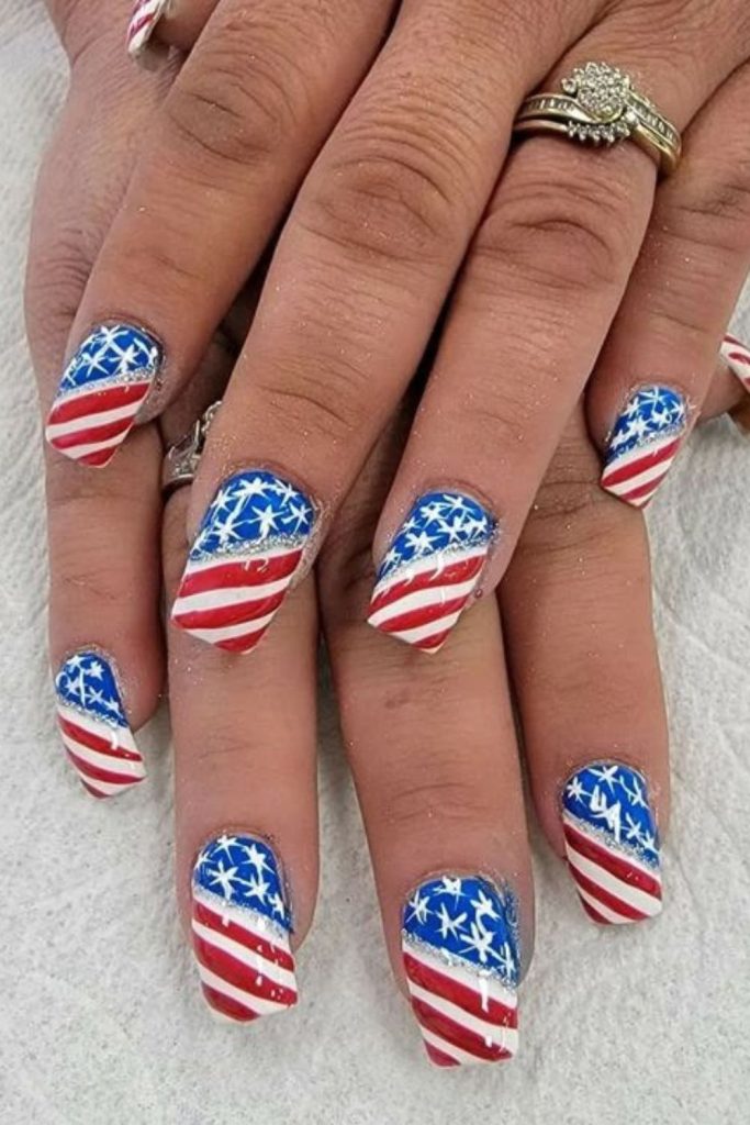 Parade banner chic festive nails.