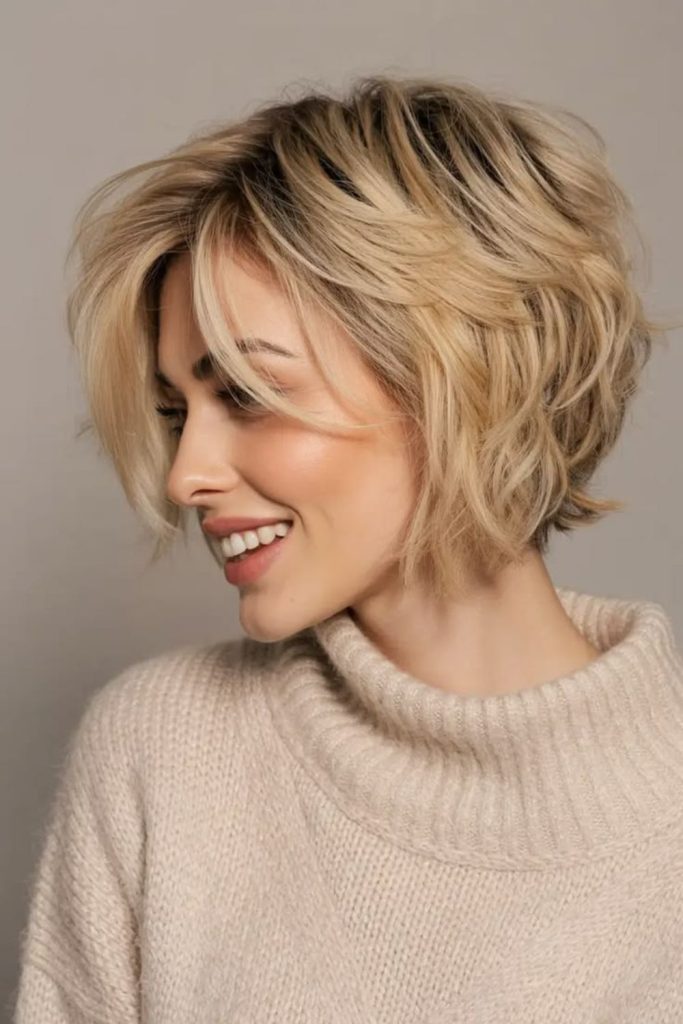 Layered flicks adding playful movement.