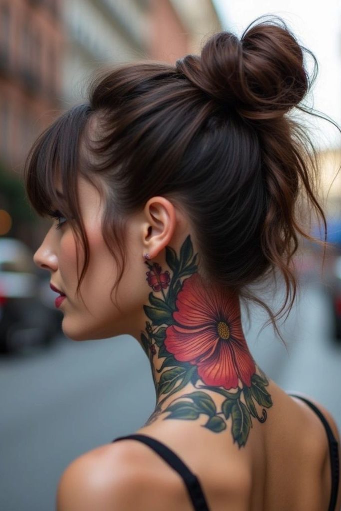 Peony hairline tattoo floral soft elegance.