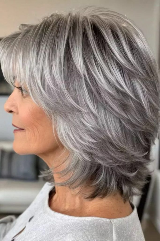 Plum feathered cut with layered softness depth