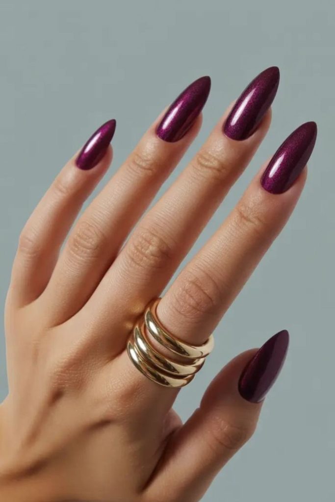 Plum dark velvet rich nail polish