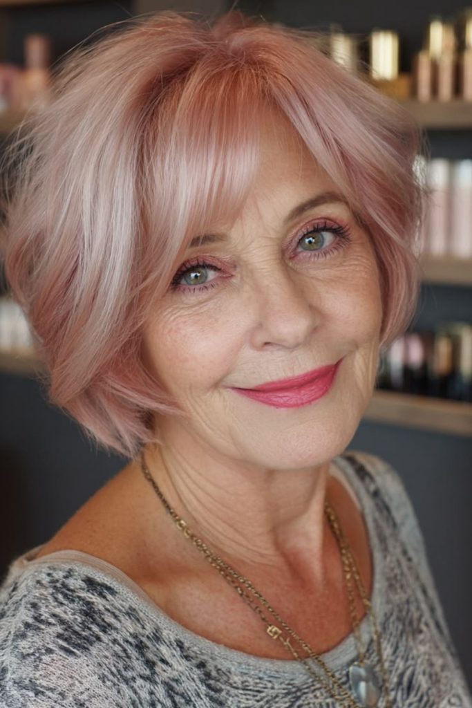 Chin length bob with layers.