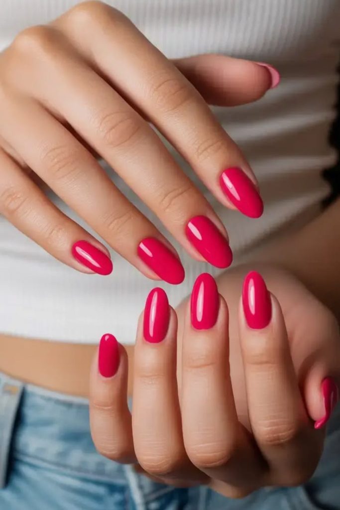 Raspberry frosted berry cool nails