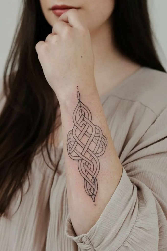 Eternal knot unity bond tattoo design