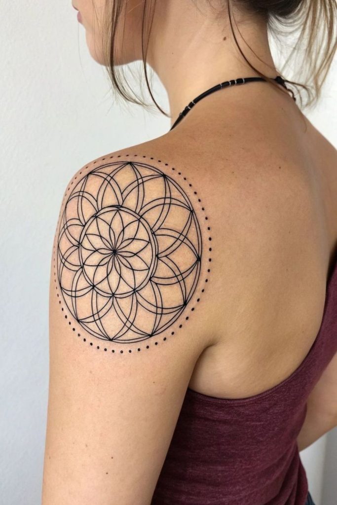 Mandala balance circle spiritual tattoo design