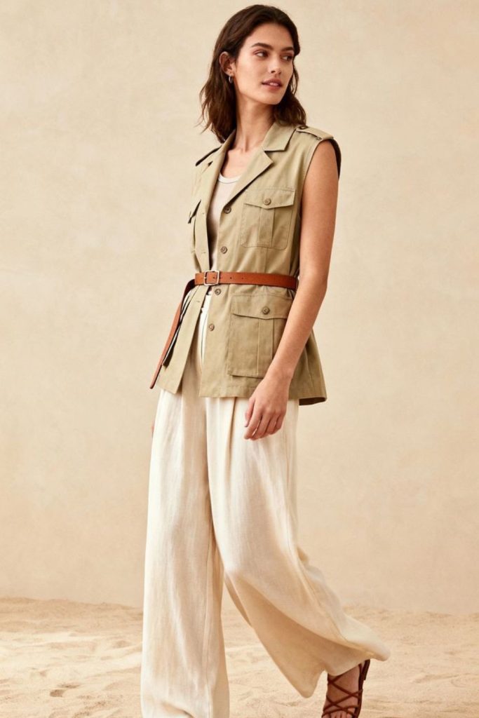 Belted vest safari adventure chic travel style