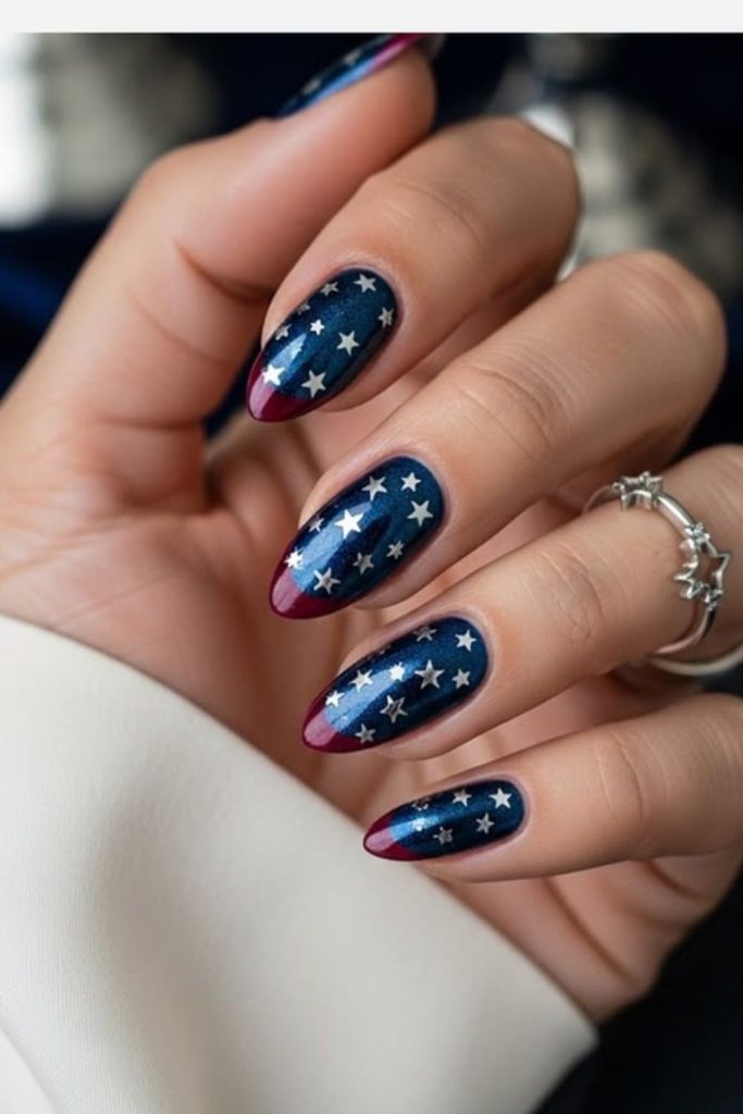 Sapphire sparkle parade statement nails.