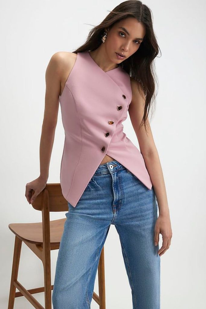 Asymmetry vest artistic sculptural fashion statement