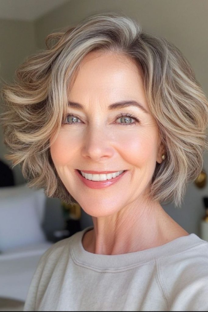 Short bob with shimmering layers