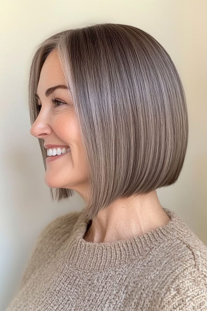 Silk mist layered short bob delicate soft flow