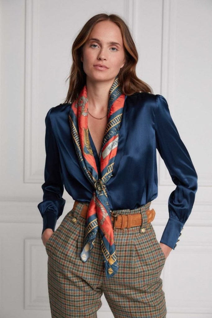 Silk scarf office chic elegant style