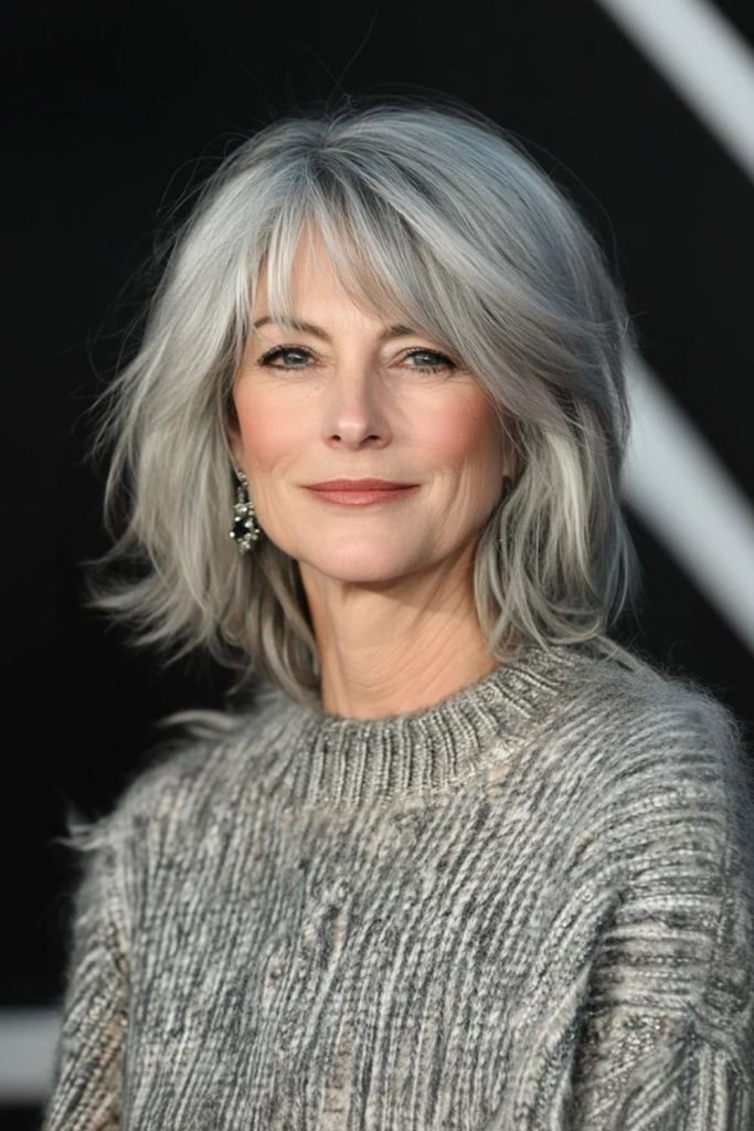 Smoky silver layered cut cool soft elegance