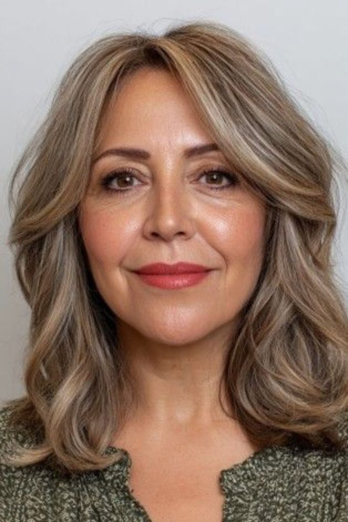 Bronze shoulder cut with warm soft waves