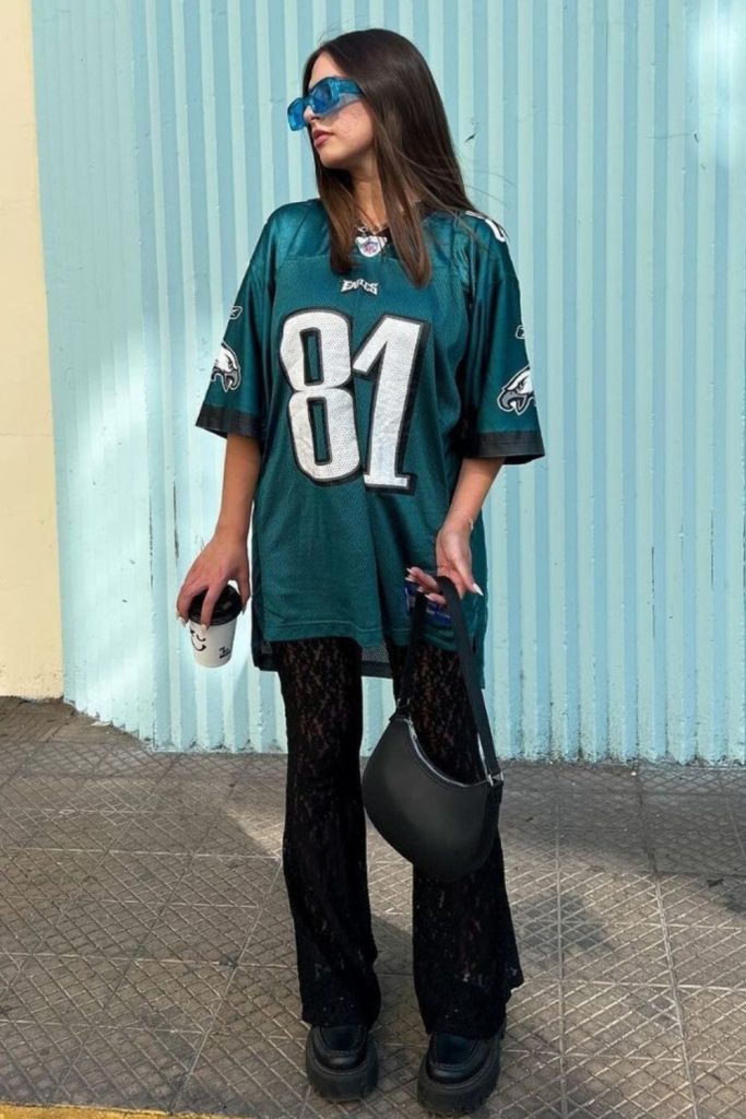 Premium football jersey leather pants style
