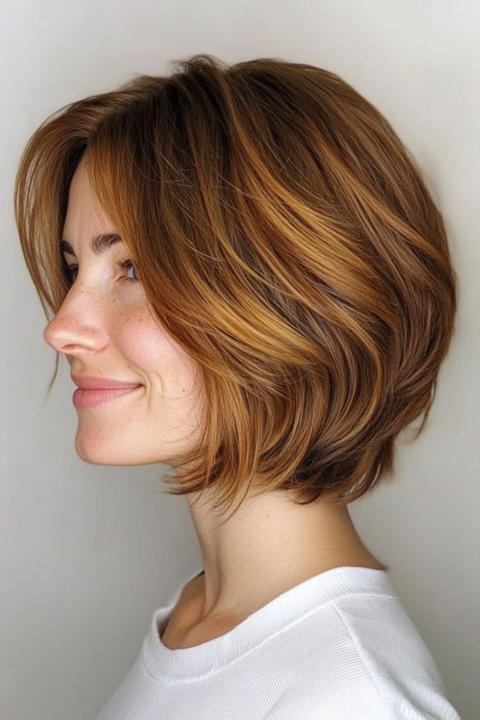 Layered bob with radiant volume.