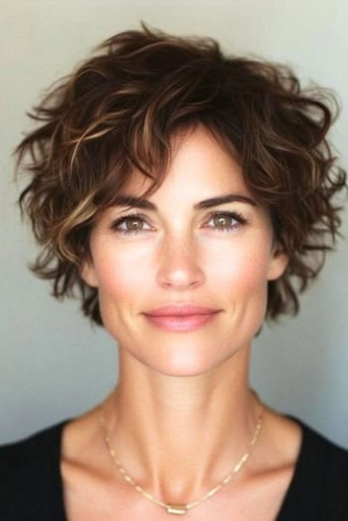 Tousled pixie with fluffy texture