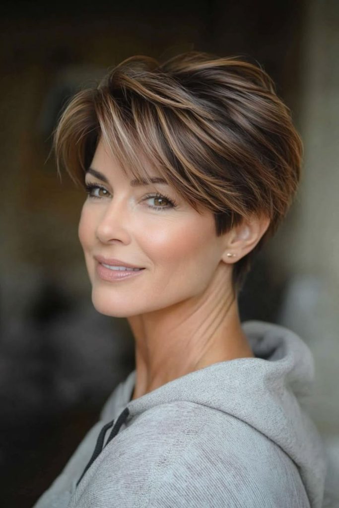 Tapered short cut modern chic style